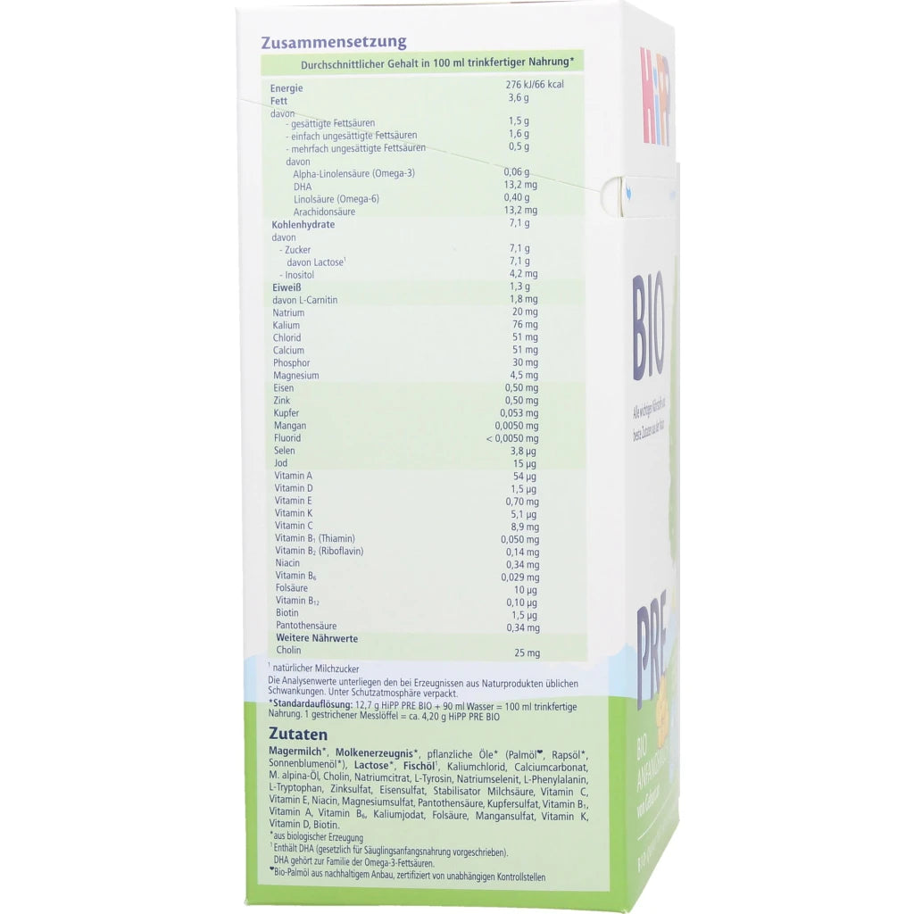 HiPP Organic Milk Formula Pre 600g