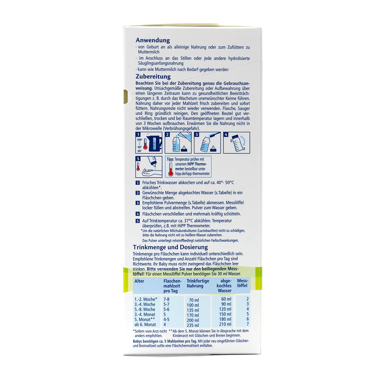 HiPP HA Allemagne Hypoallergénique Stage PRE Combiotique Lait infantile 0-6 mois • 600 g