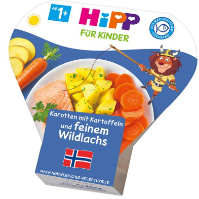 Hipp Organic Carrots with Potatoes and Fine Wild Salmon, 250 g