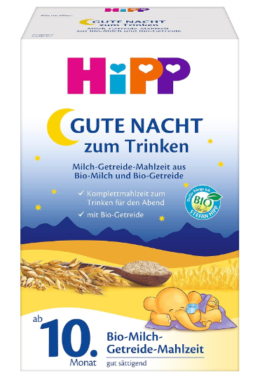HiPP Organic Milk Food Goodnight Milk Cereal Meal Organic 500g +10 month