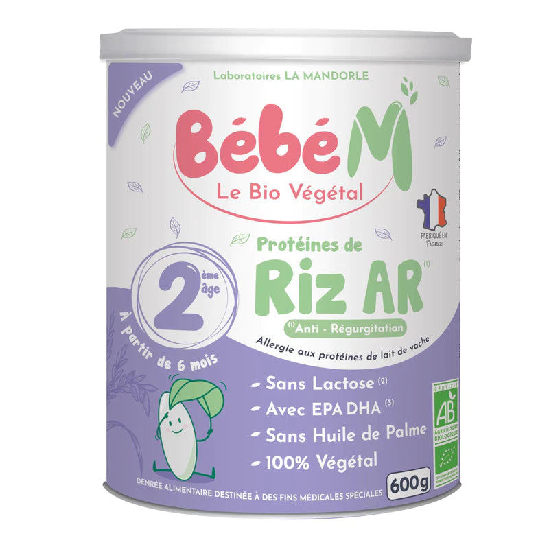 Bebe M Riz Bio AR Formule Stage 2 dès 6 Mois (600g)