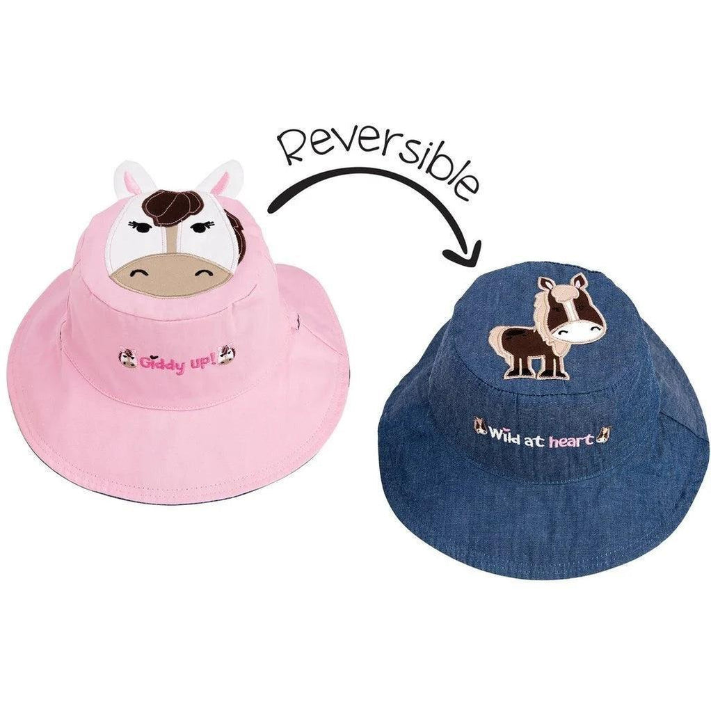FlapJackKids Kids' UPF50+ Sun Hat - Horses
