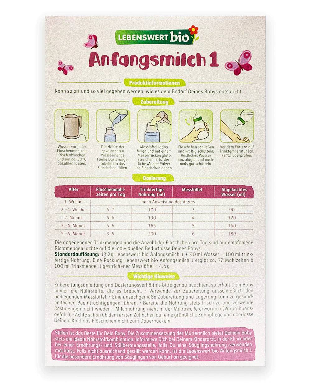 Lebenswert Stage 1 Organic Baby Milk Formula 500g - Emmbaby Canada