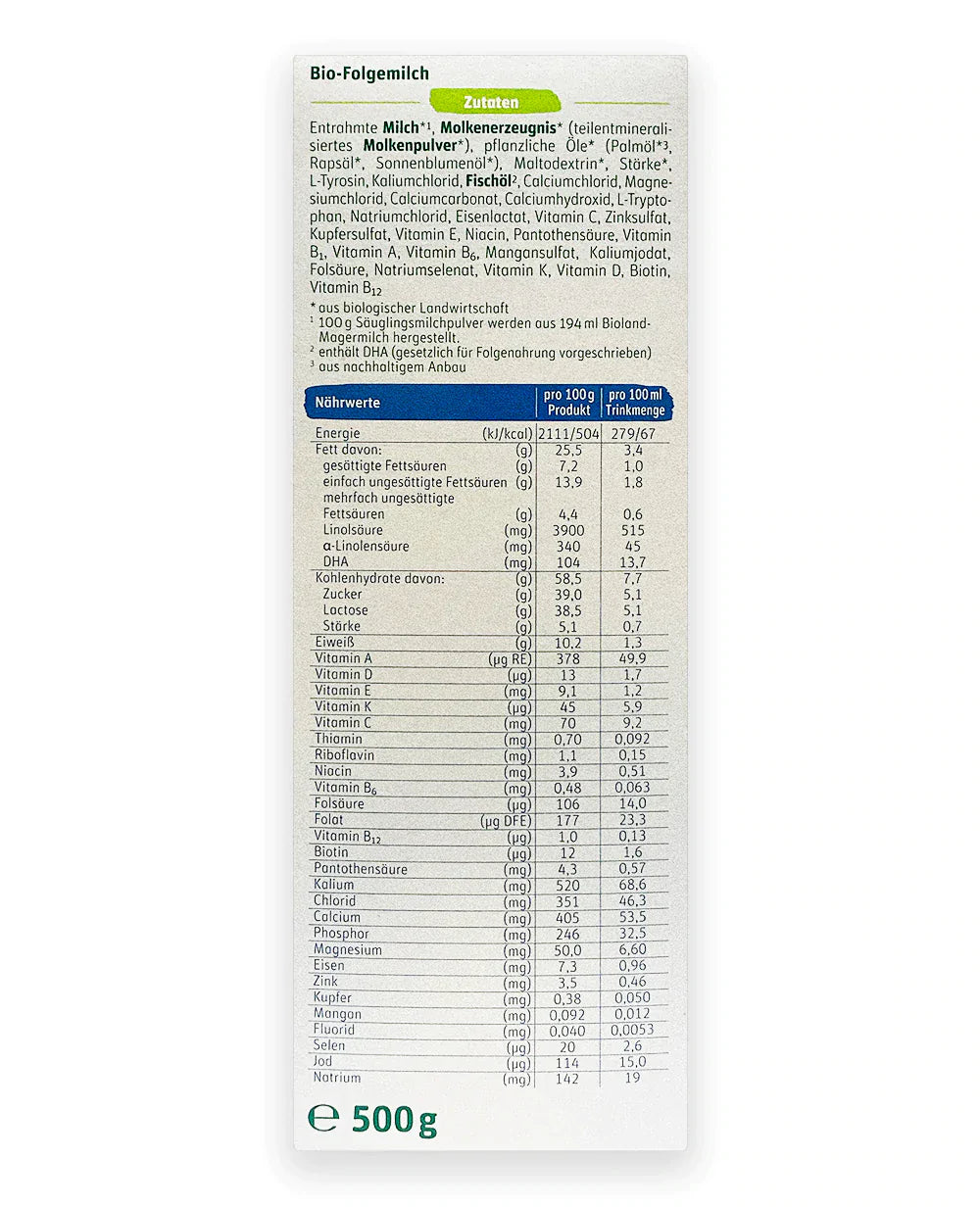 Lebenswert Stage 2 Organic Baby Milk Formula 500g - Emmbaby Canada