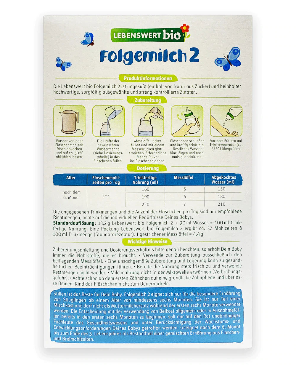 Lebenswert Stage 2 Organic Baby Milk Formula 500g - Emmbaby Canada