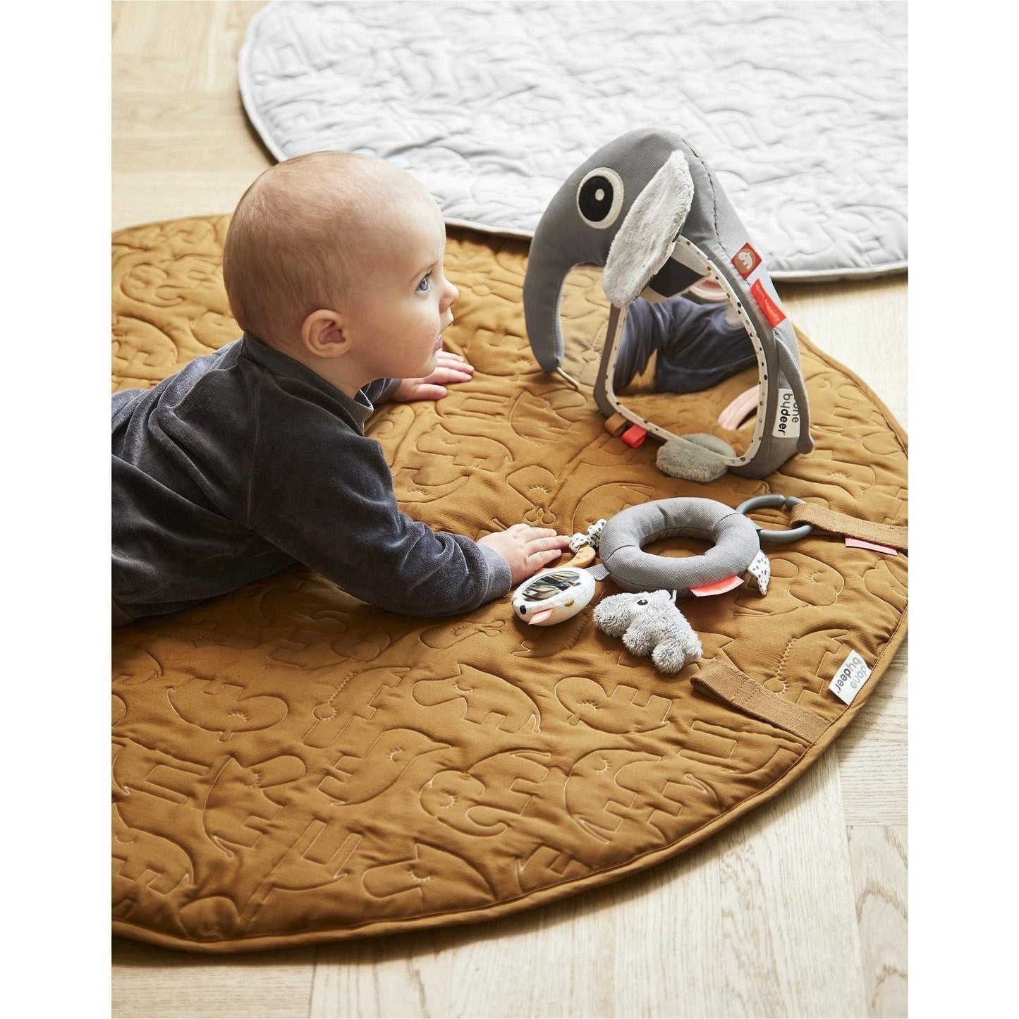 Done by Deer - Activity Floor Mirror Elphee Grey - Emmbaby Canada