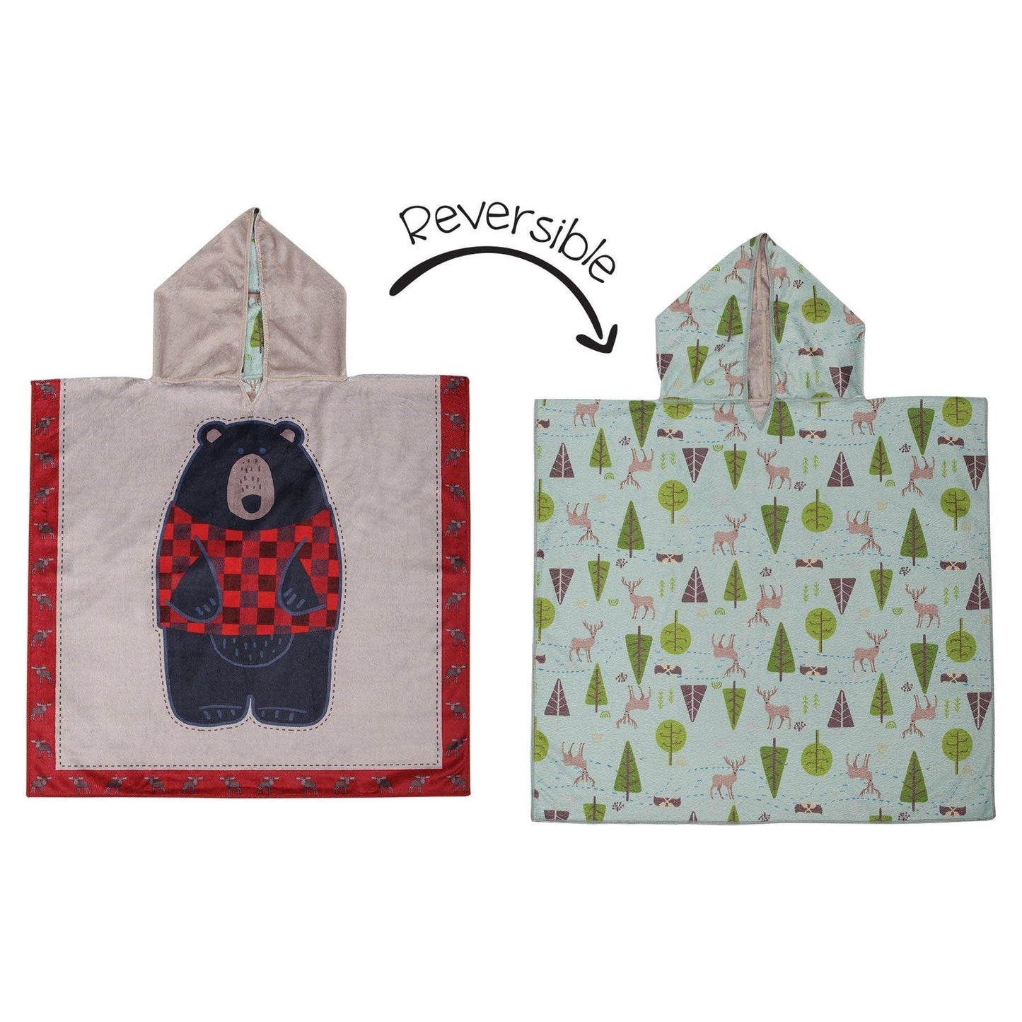FlapJackKids Kids UPF50+ Cover Up - Black Bear/Cottage - Emmbaby Canada