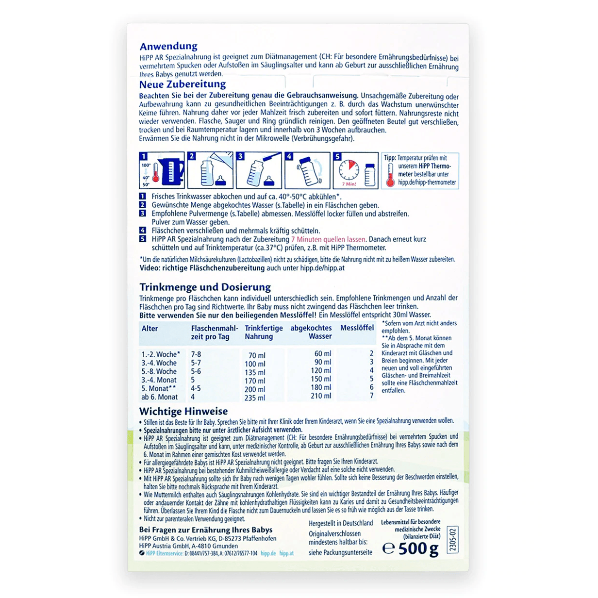 HiPP AR Germany Anti-Reflux Milk Formula From Birth • 600g - Emmbaby Canada