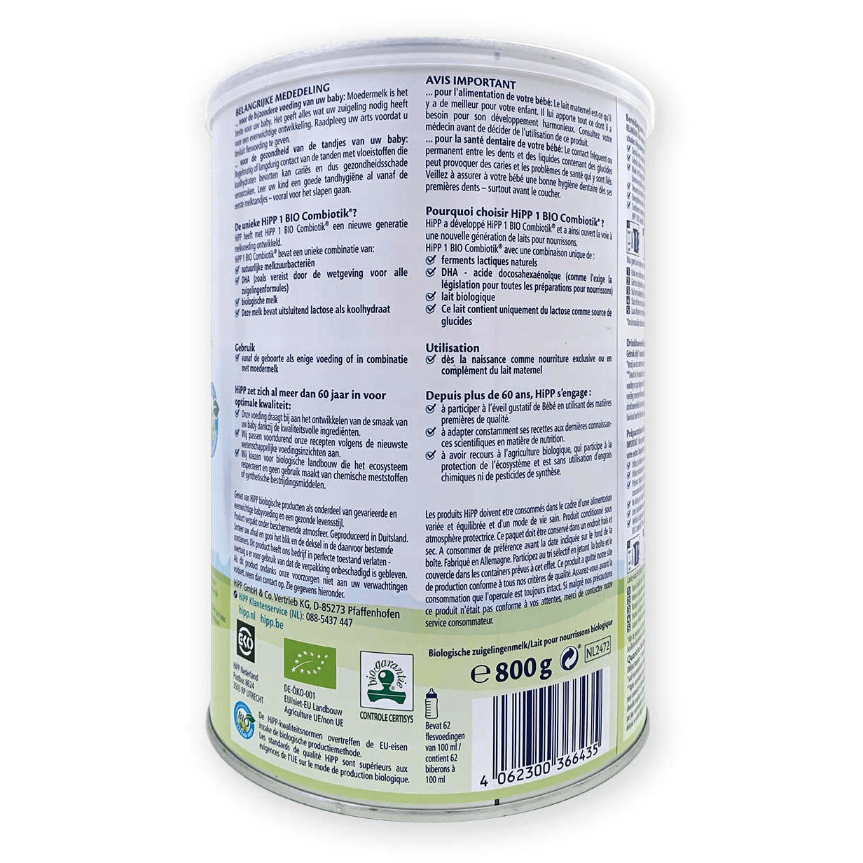 HiPP Dutch Stage 1 Combiotik Infant Milk Formula 0-6 months • 800g - Emmbaby Canada