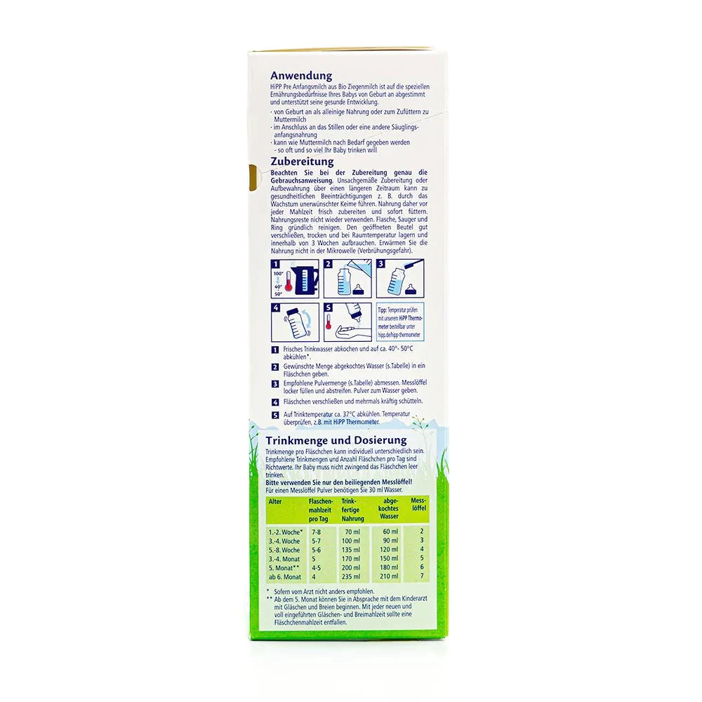 HiPP Goat Milk Formula Stage PRE (400g) - German Version - Emmbaby Canada