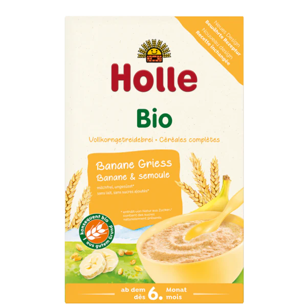 Holle Organic Fruit Porridge Banana-Semolina 250 G - 3 Pack - Emmbaby Canada