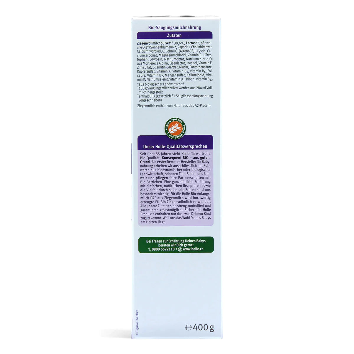Holle PRE Organic Infant Goat Milk Formula 400 g - Emmbaby Canada