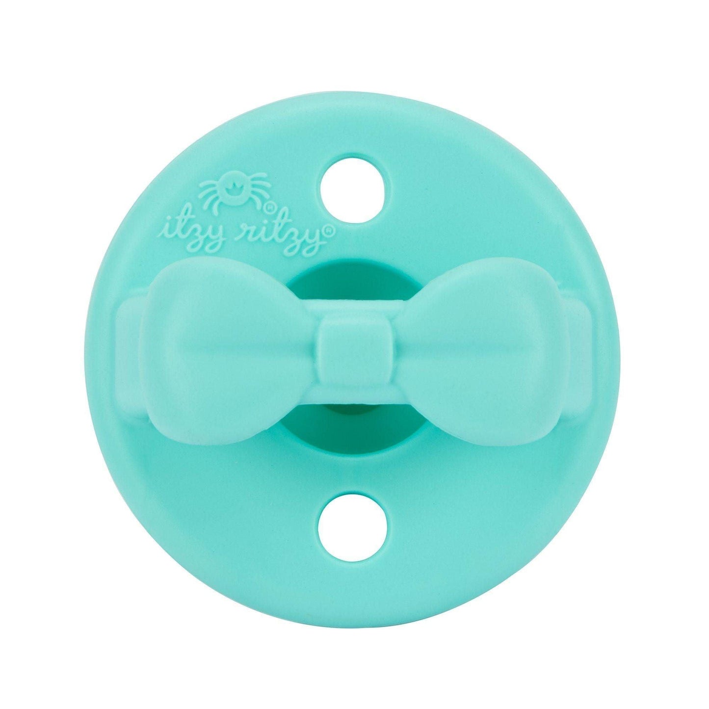 Itzy Ritzy Sweetie Soother™ - Pacifier 2-Pack - Aquamarine + Peach Bows - Emmbaby Canada