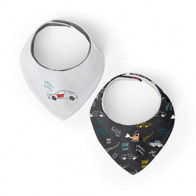 Kushies - Dribblebib Bandana Bib Jersey 2PK - Car - EmmBaby