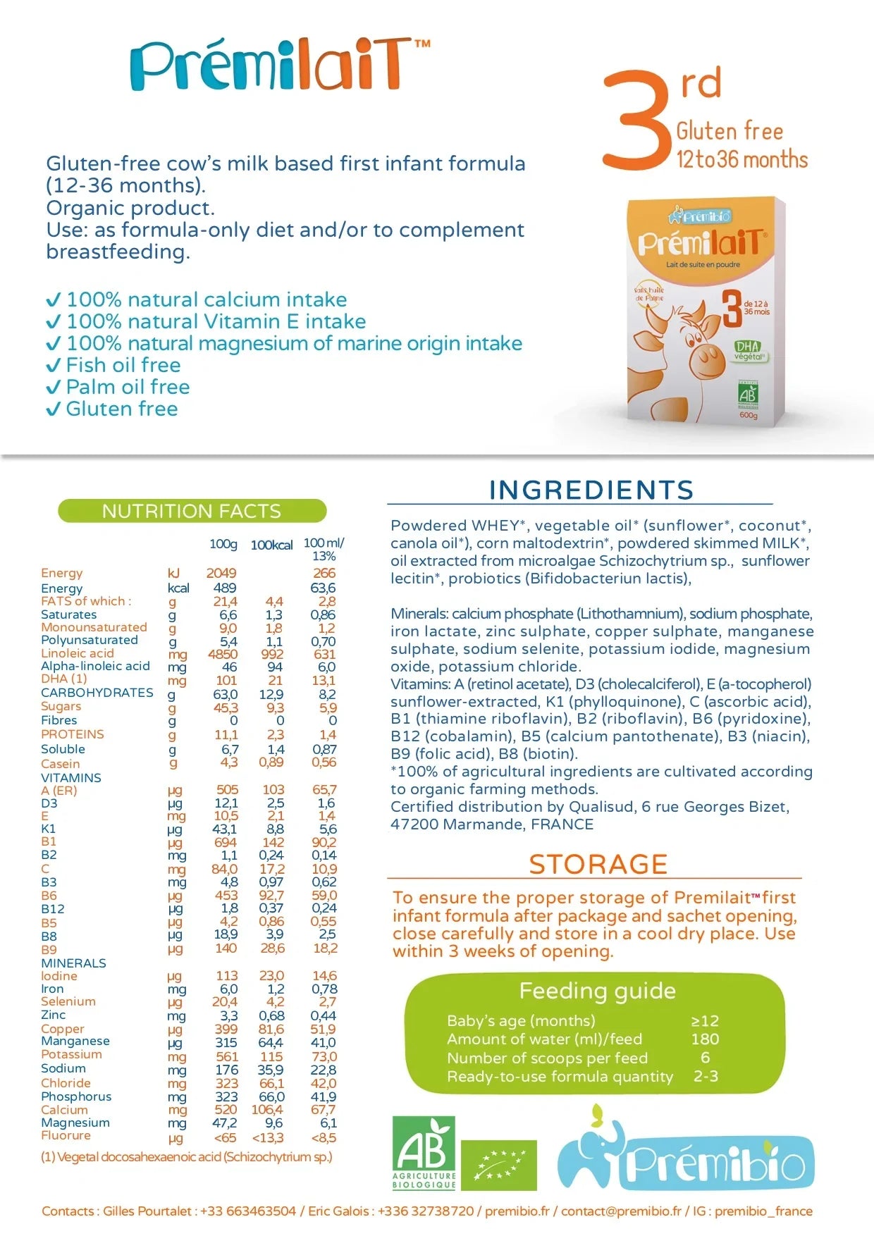 Premibio Goat Stage 3 12+ months • 600g - Emmbaby Canada
