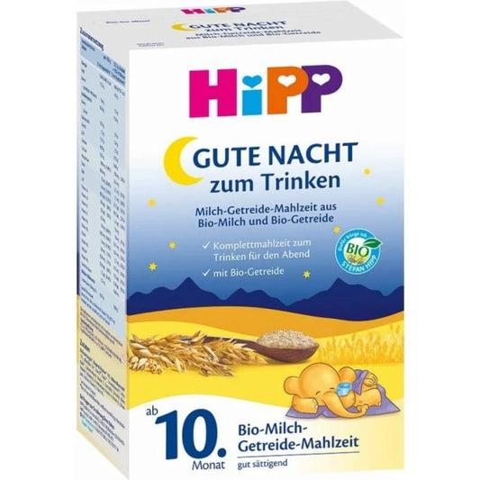 HiPP Organic Milk Food Goodnight Milk Cereal Meal Organic 500g +10 month