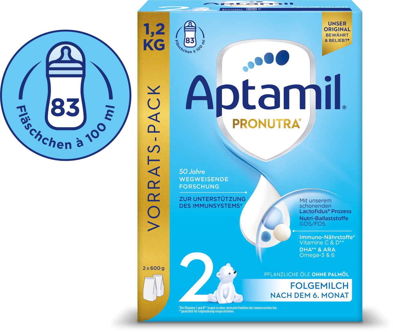 Aptamil Pronutra aliment de suite 2, après 6 mois, 1200 g