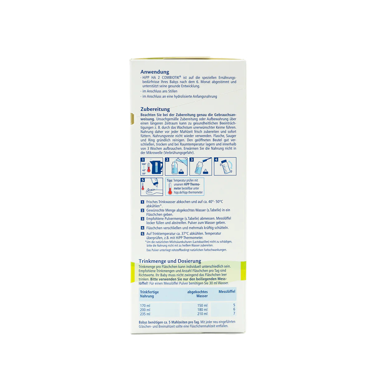 HiPP HA Allemagne Hypoallergénique Stage 2 Combiotik Lait infantile 6+ mois • 600 g 