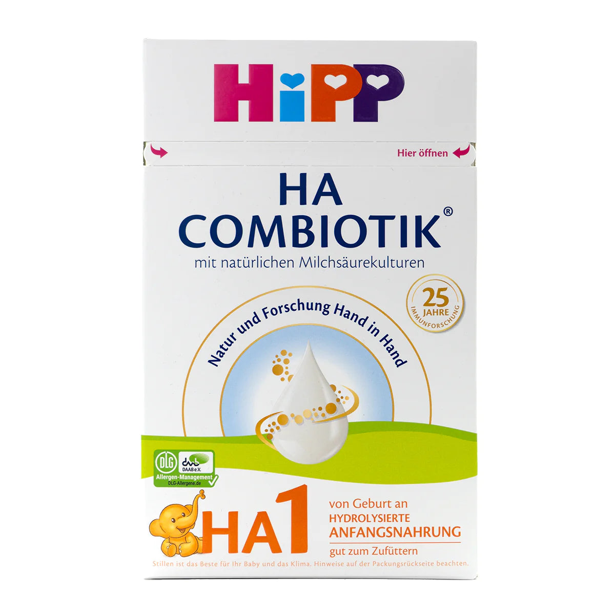 HiPP HA Allemagne Hypoallergénique Stage 1 Combiotik Lait infantile 0-6 mois • 600 g