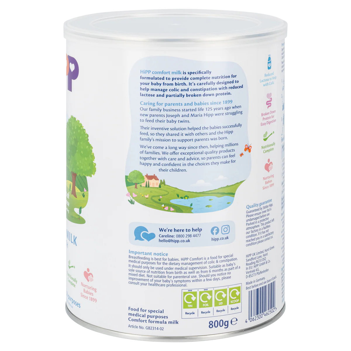 HiPP UK Comfort Formula from Birth (800g)