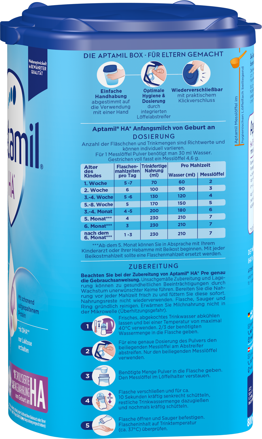 Aptamil HA Pre, formule hypoallergénique (800g/28,2 oz) 