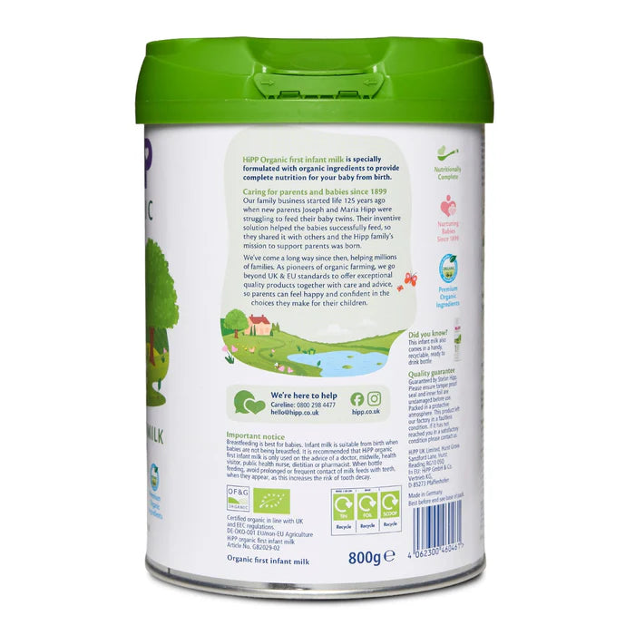 Hipp Formula UK stage 1 Infant formula 0+ months 800g