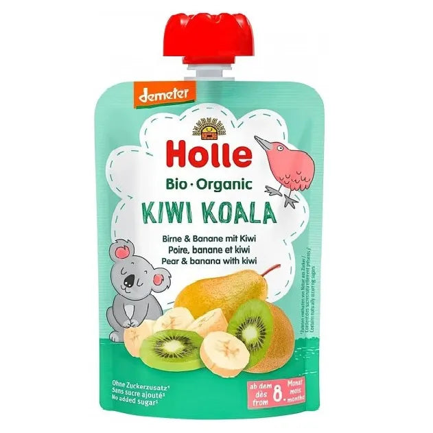 Holle Kiwi Koala: Pear, Banana & Kiwi (8+ Months) - 6 Pouches - Emmbaby Canada