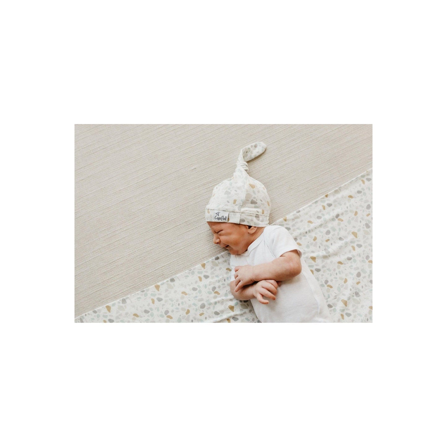 Copper Pearl - Arlo Top Knot Hat 0-4m - Emmbaby Canada