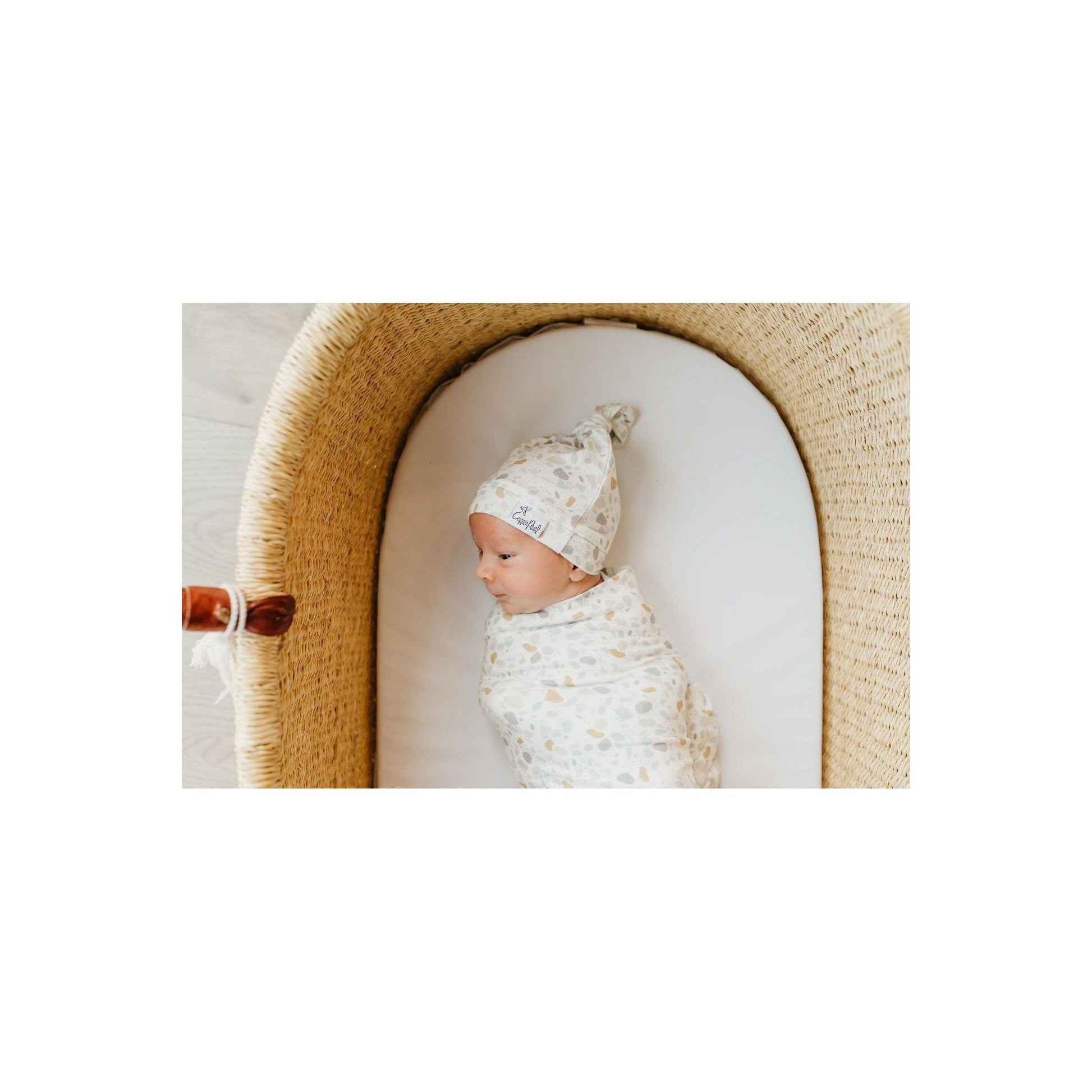 Copper Pearl - Arlo Top Knot Hat 0-4m - Emmbaby Canada