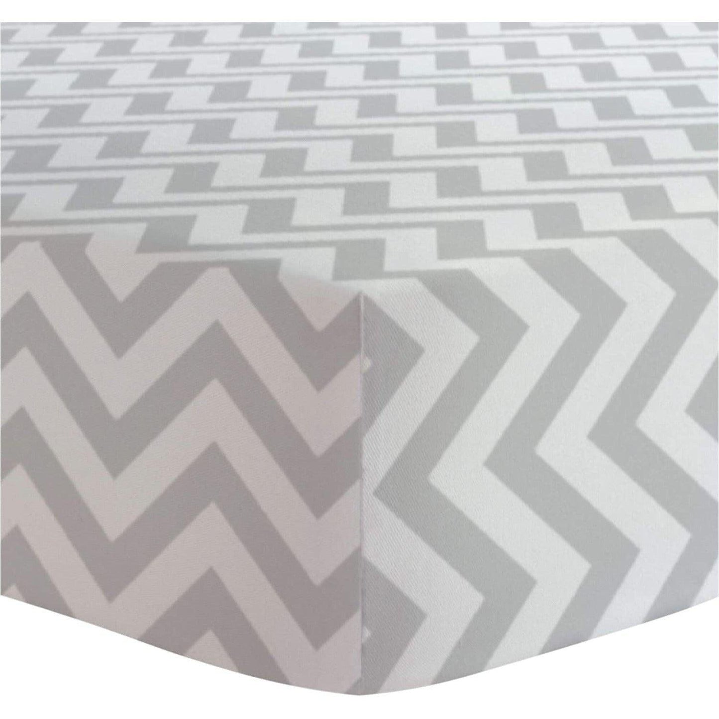 Crib Sheet - Flannel Chevron Grey - Emmbaby Canada