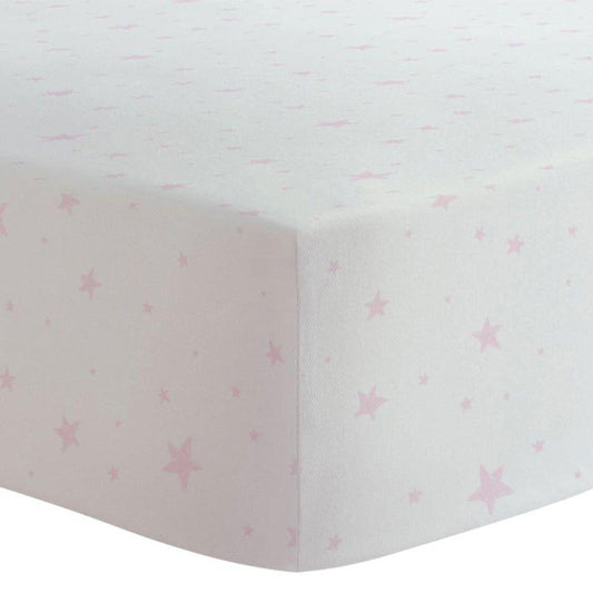 Crib Sheet - Flannel Pink Scribble Stars - Emmbaby Canada