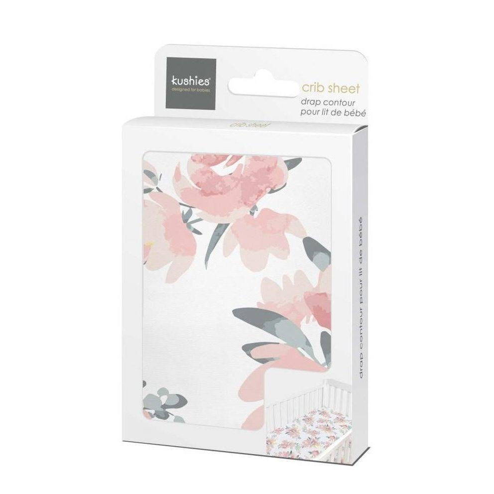 Crib Sheet -  Percale Multi Watercolour Flowers - EmmBaby