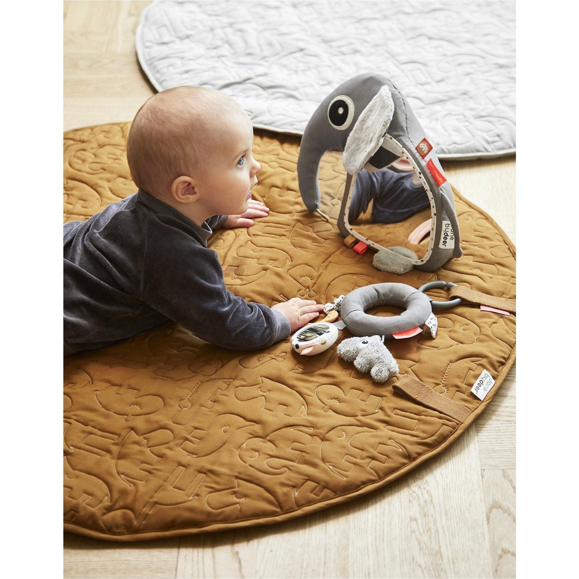 Done by Deer - Activity Floor Mirror Elphee Grey - Emmbaby Canada