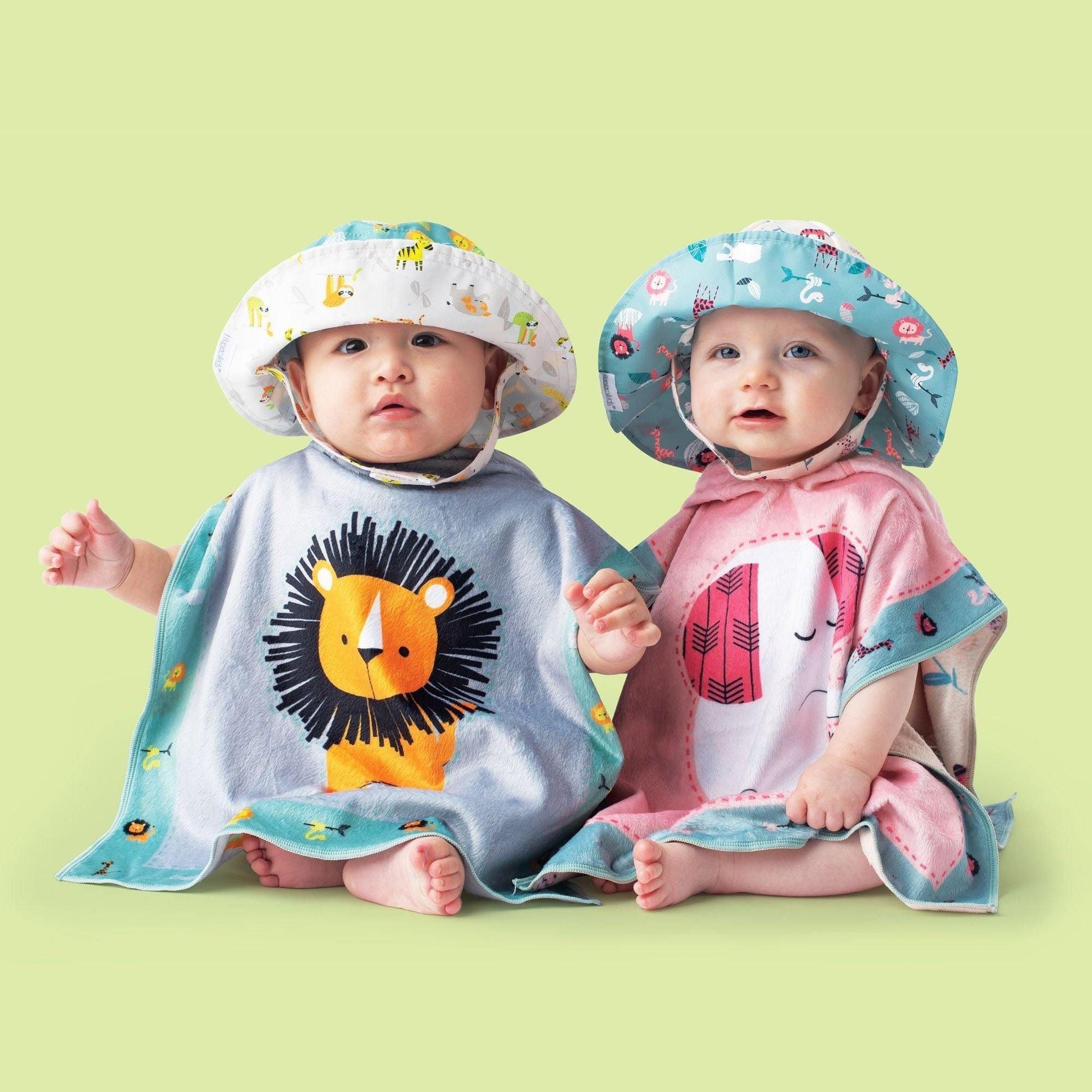 FlapJackKids Baby UPF50+ Cover-Up - Elephant/Zoo - Emmbaby Canada