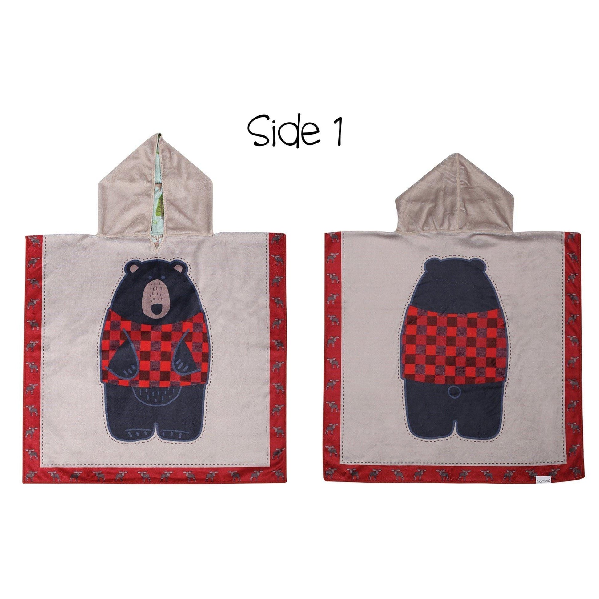 FlapJackKids Kids UPF50+ Cover Up - Black Bear/Cottage - Emmbaby Canada