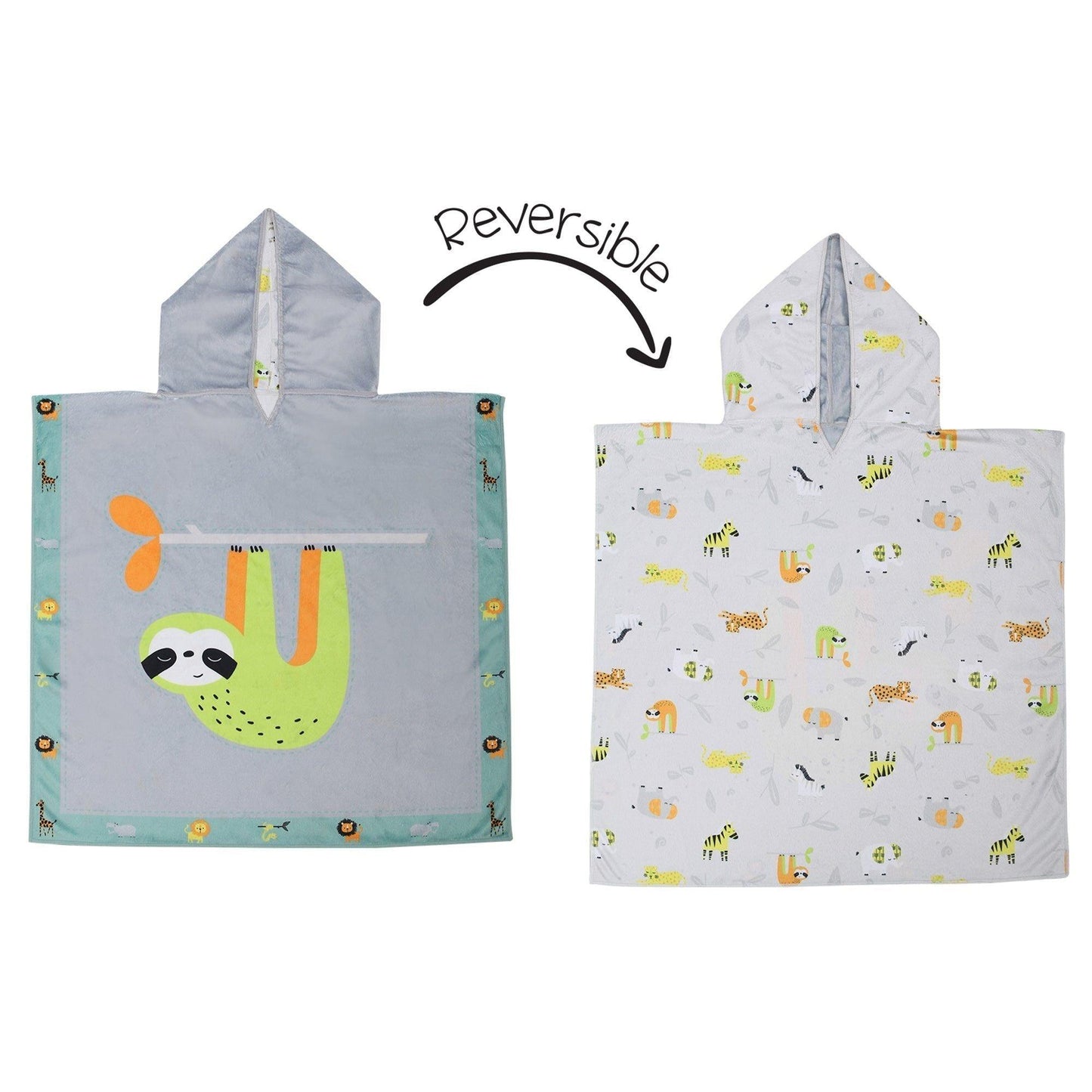 FlapJackKids Kids UPF50+ Cover Up - Sloth/Zoo - Emmbaby Canada