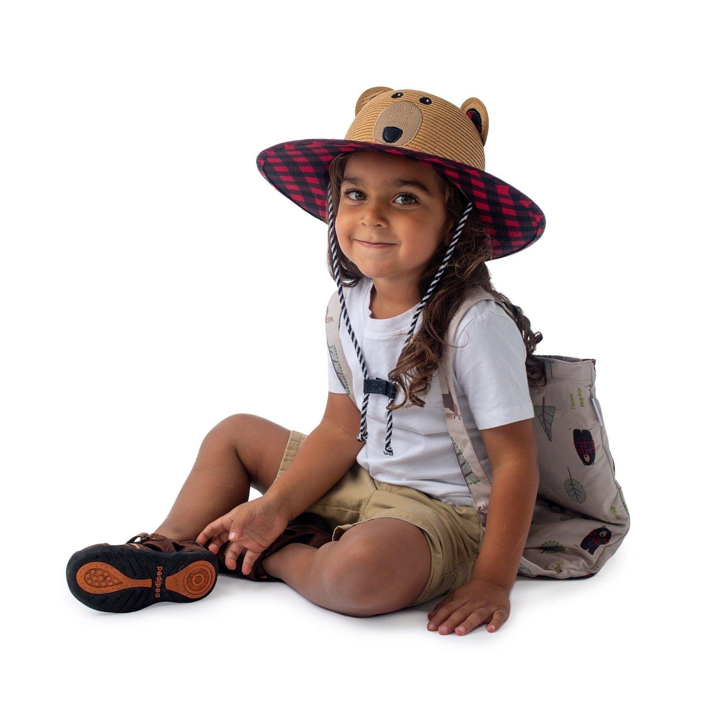 FlapJackKids Kids' UPF50+ Straw Hat - Bear - Emmbaby Canada