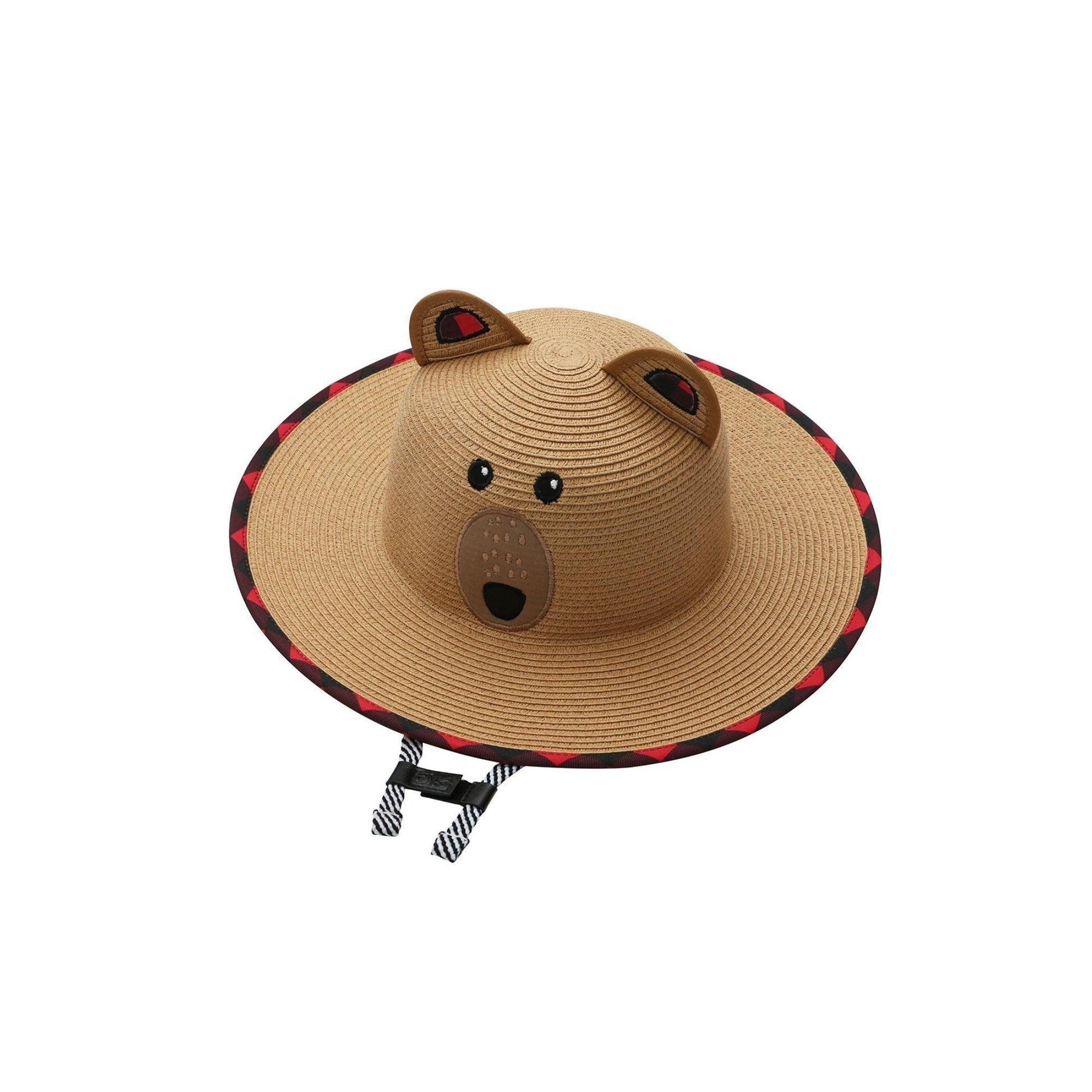 FlapJackKids Kids' UPF50+ Straw Hat - Bear - Emmbaby Canada