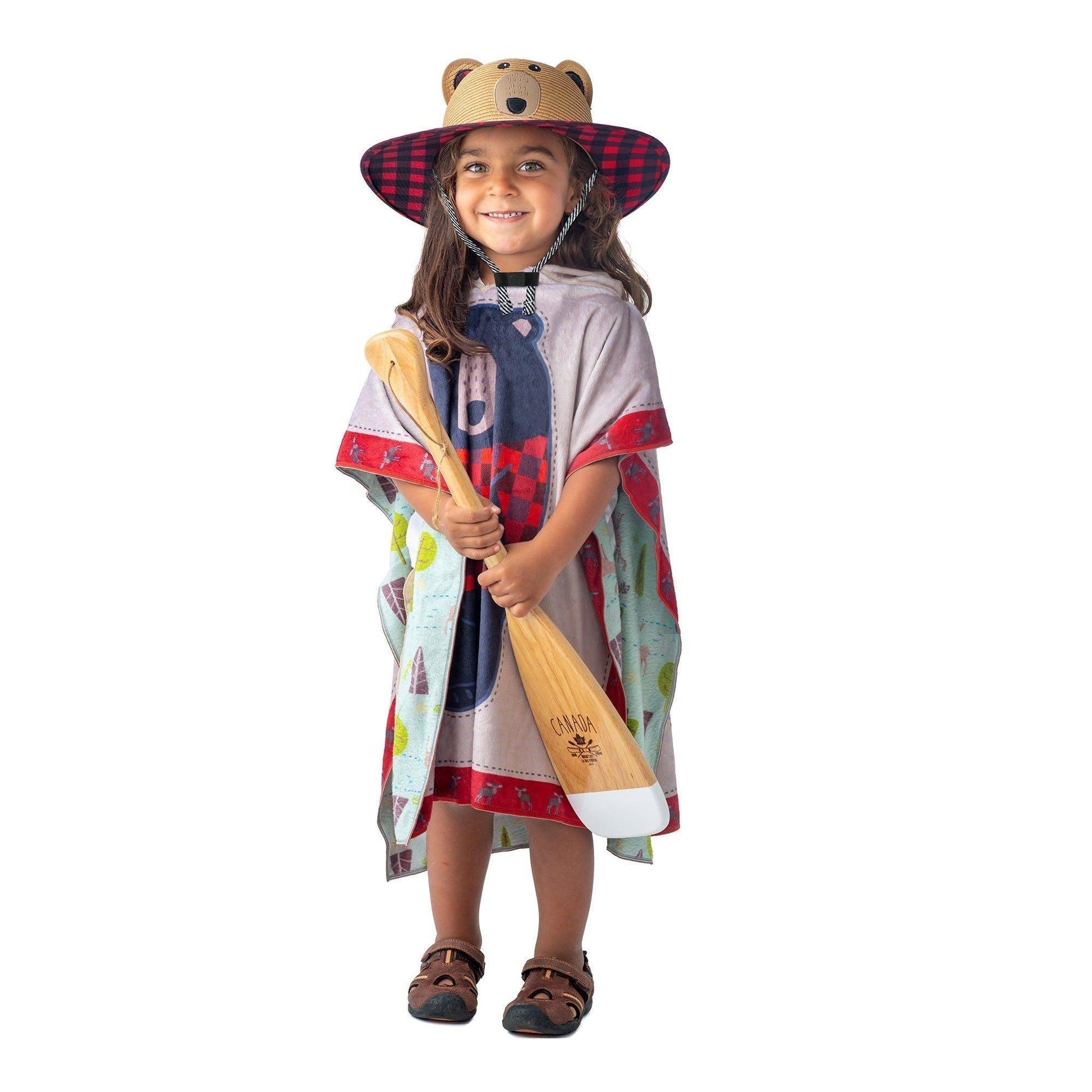 FlapJackKids Kids' UPF50+ Straw Hat - Bear - Emmbaby Canada