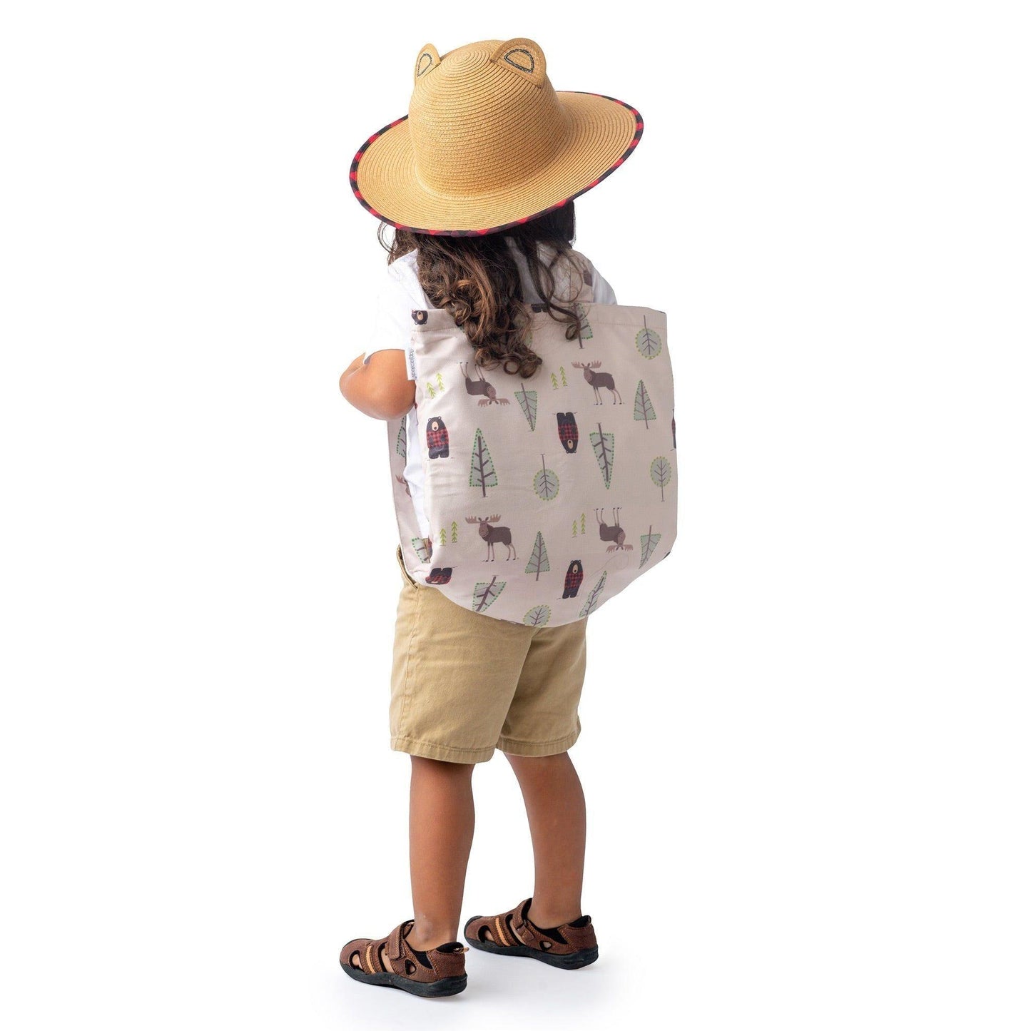 FlapJackKids Kids' UPF50+ Straw Hat - Bear - Emmbaby Canada