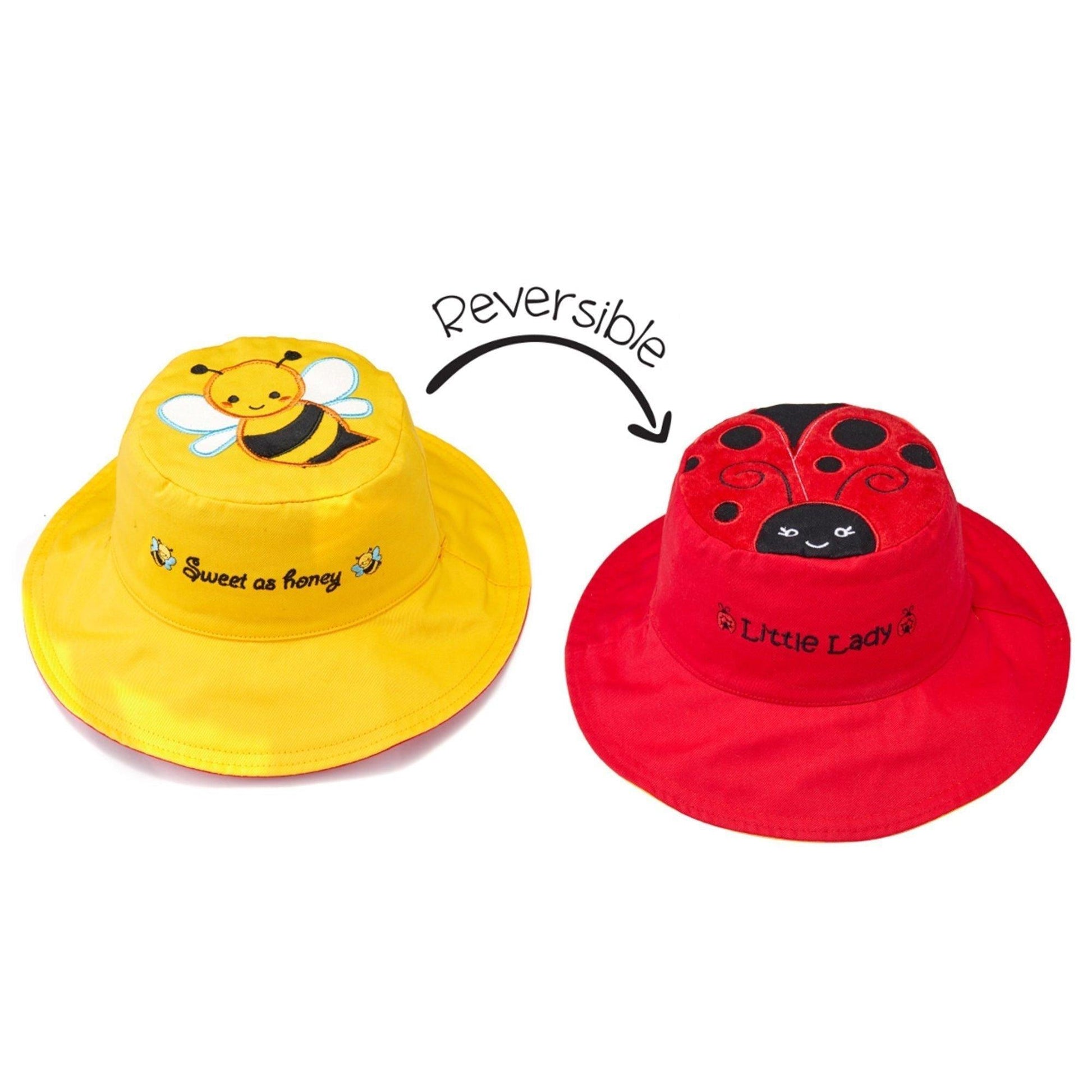 FlapJackKids Kids UPF50+ Sun Hat - Bee/Ladybug - Emmbaby Canada