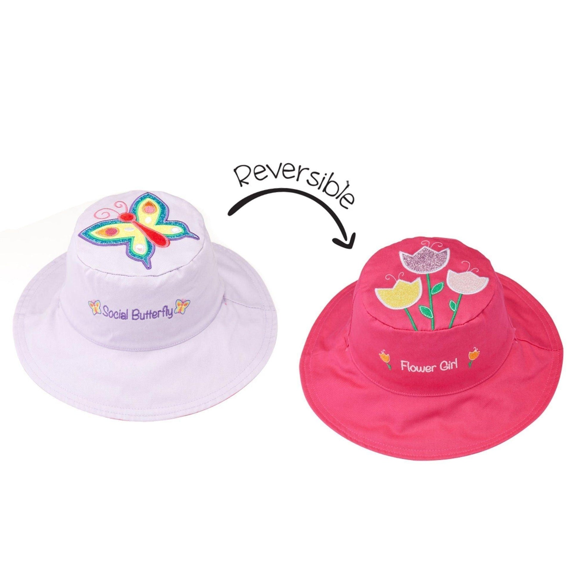 FlapJackKids Kids UPF50+ Sun Hat - Butterfly/Flower EmmBaby