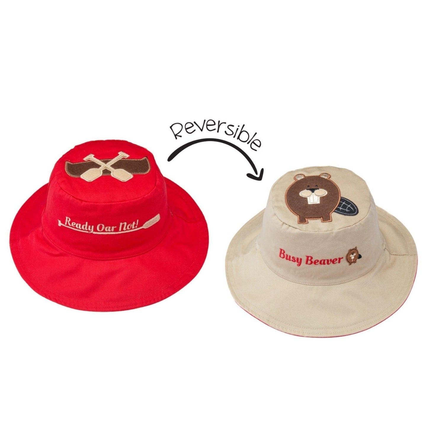 FlapJackKids Kids' UPF50+ Sun Hat - Canoe/Beaver - Emmbaby Canada