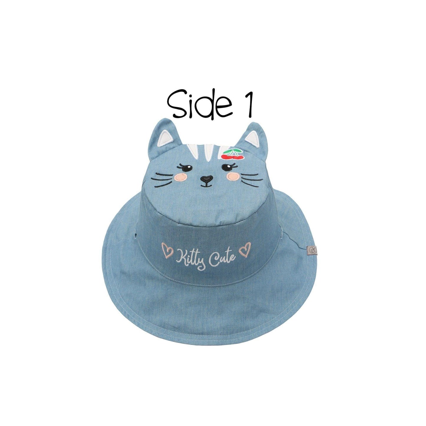 FlapJackKids Kids' UPF50+ Sun Hat - Cat/Cherry - Emmbaby Canada