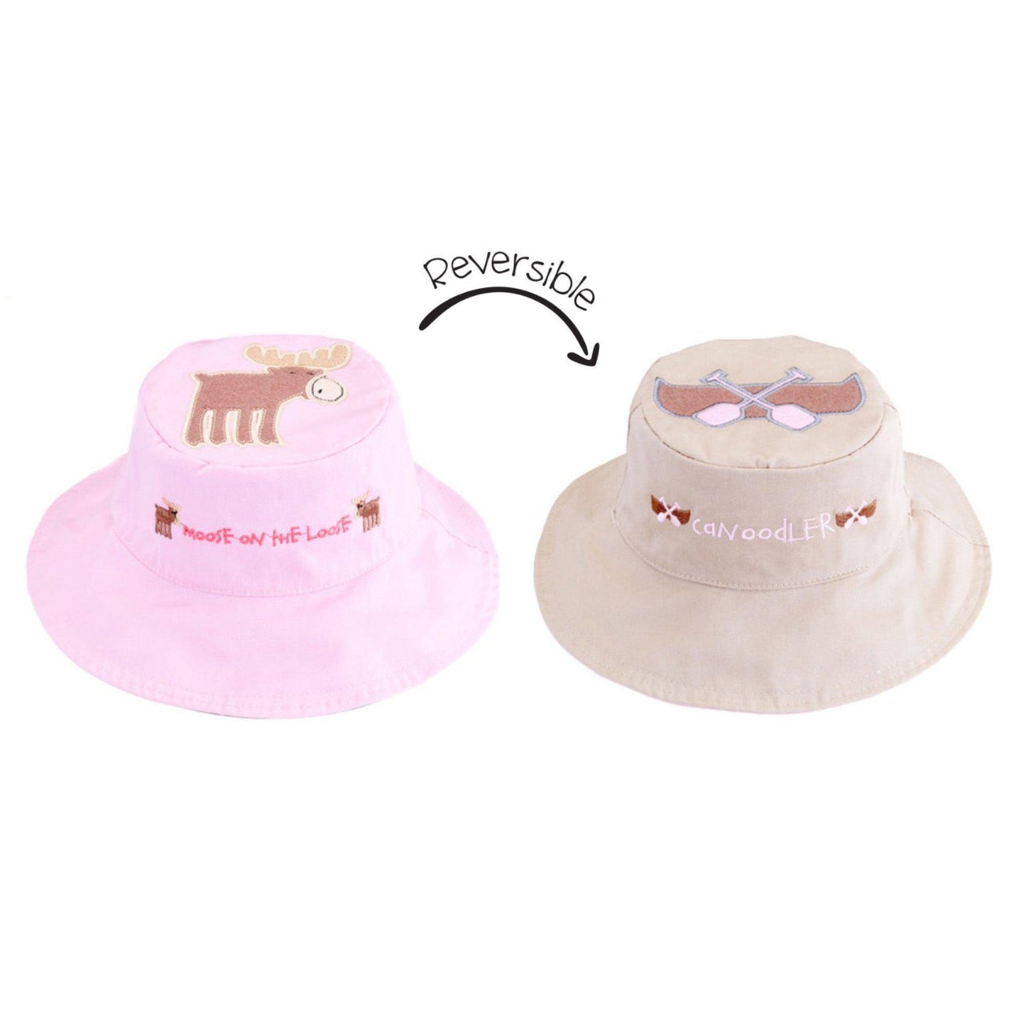 FlapJackKids Kids UPF50+ Sun Hat - Moose/Canoe - Emmbaby Canada