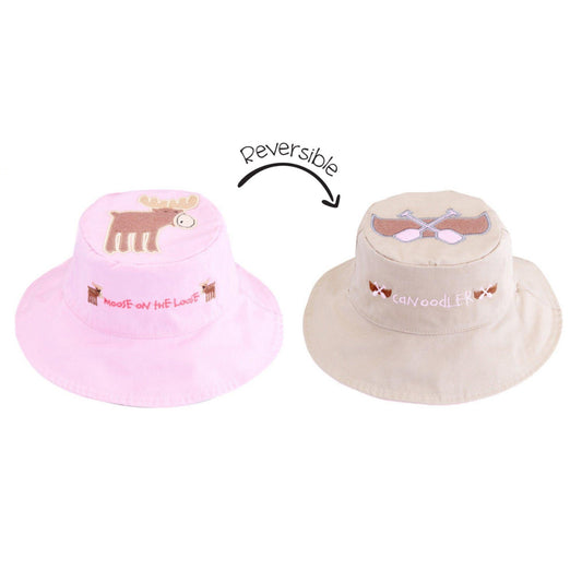 FlapJackKids Kids UPF50+ Sun Hat - Moose/Canoe - Emmbaby Canada