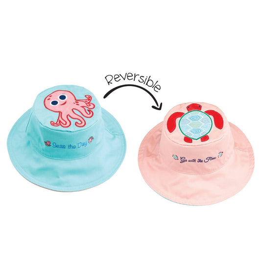 FlapJackKids Kids UPF50+ Sun Hat - Octopus/Sea Turtle EmmBaby