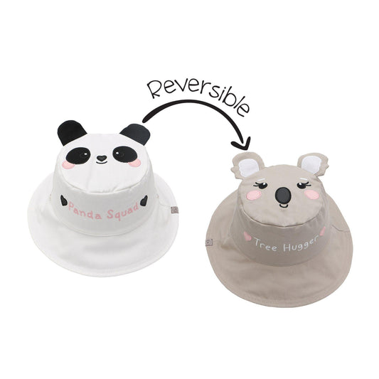 FlapJackKids Kids' UPF50+ Sun Hat - Panda/Koala - Emmbaby Canada