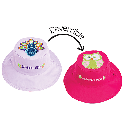 FlapJackKids Kids' UPF50+ Sun Hat - Peacock & Owl - Emmbaby Canada