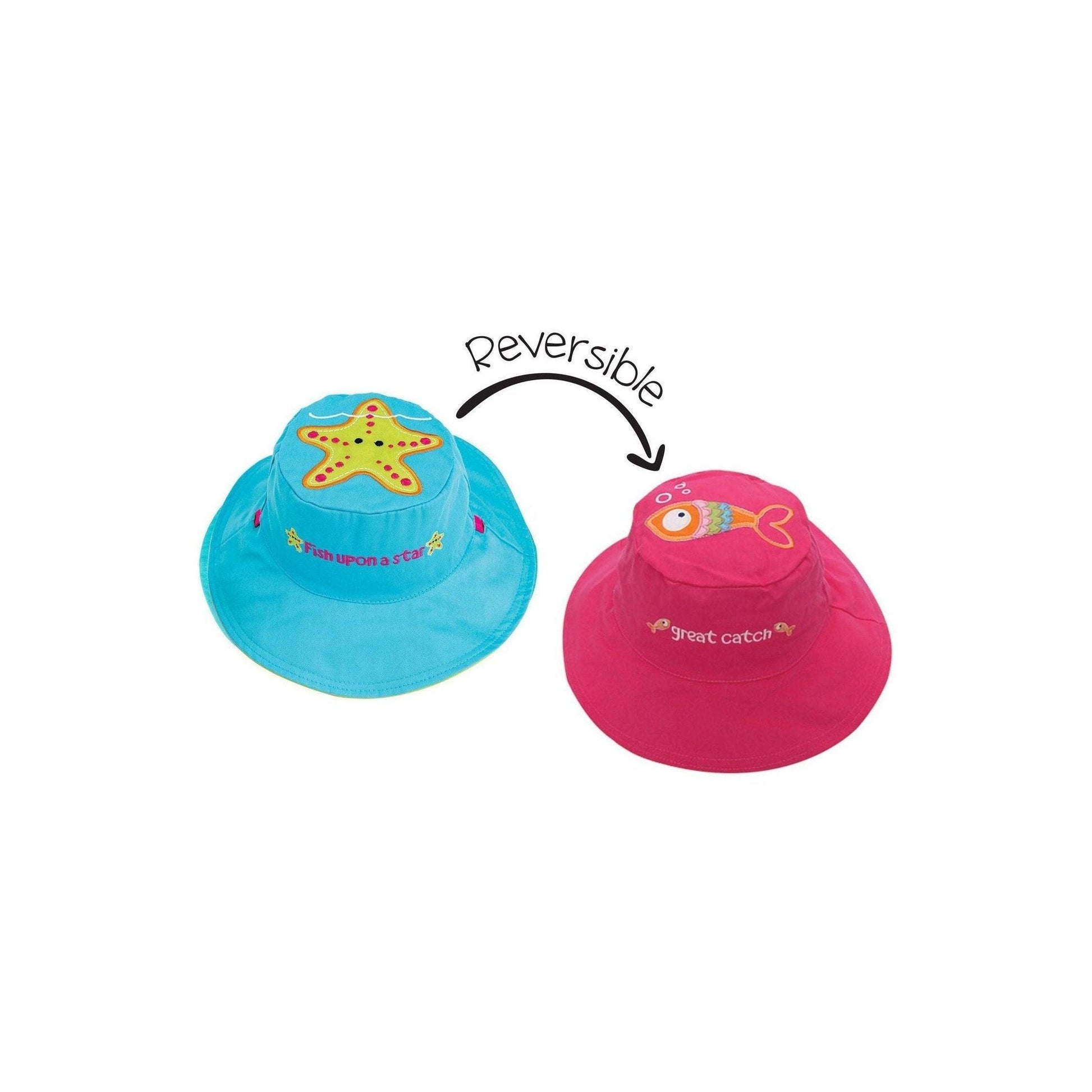 FlapJackKids Kids' UPF50+ Sun Hat - Starfish & Fish EmmBaby